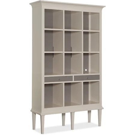 Transitional 12- Shelf Open Display Cabinet